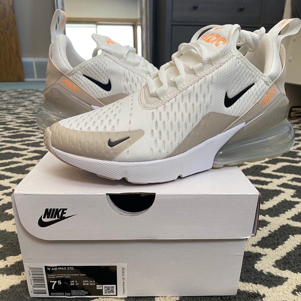 Nike Air Max 270 "Summit White/Black/Desert Sand"